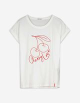 T-shirt - Borduursels - wit
