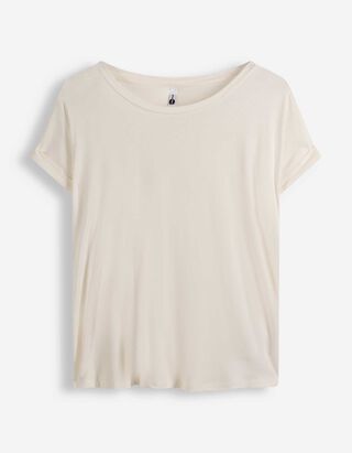 T-shirt - Viscose m&eacute;lang&eacute;e - blanc
