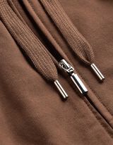 Sweatjacke - Kapuze mit Tunnelzug - braun