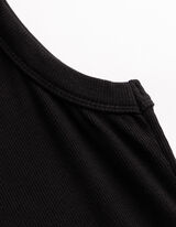 Midi-jurk - Zijsplit - zwart