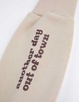 Felpa aperta - Stampa sul retro - beige