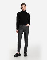 Pantalone - Ve&scaron;tačka koža - tamno-siva