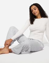 Pyžamové nohavice - Štruktúrovaný materiál - seda