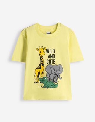 T-Shirt - Frontprint - hellgelb