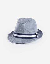 Cappello estivo - Bordatura decorativa - blu scuro