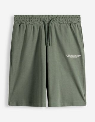 Bermuda  - Piqu&eacute; - Vert fonc&eacute;