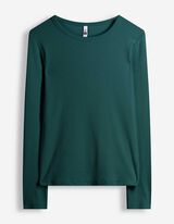 Langarmshirt - Feinripp - Petrol