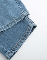 spodnie bojówki - troczek na dole - niebieski