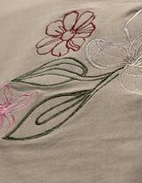 T-Shirt - Stickerei - Khaki