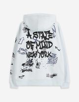 Sweatshirt - Allover-Print - hellblau