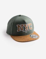 Basecap - Kunstleder - dunkelgr&uuml;n