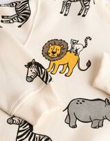 Sweatshirt - Allover-Print - Beige