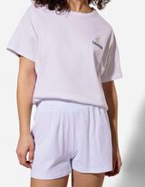 Pyjama Set aus Shirt und Shorts - Mustermix - wei&szlig;
