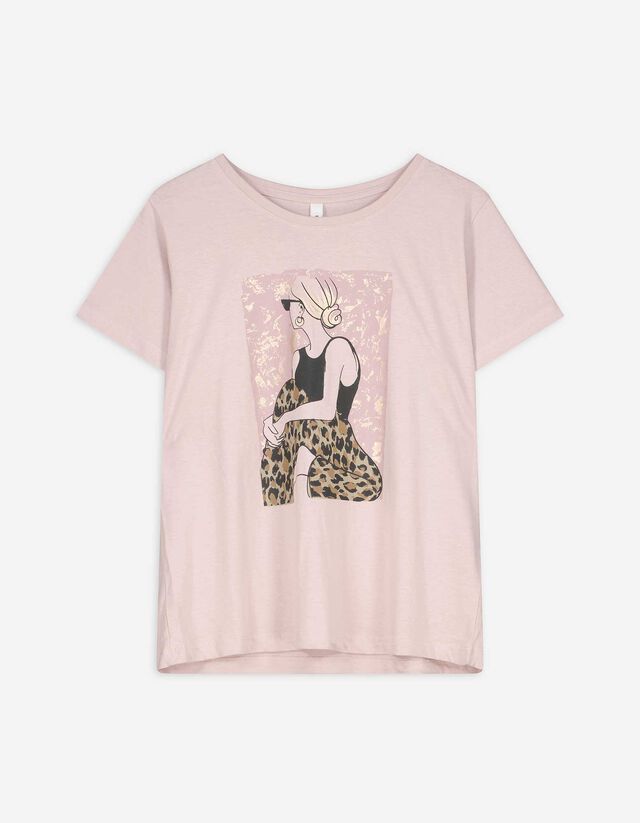 T-Shirt - Glitzerprint - lila