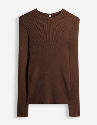 Pullover - Rippenstruktur - Dunkelbraun
