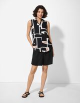 Bermuda hlače  - Lanena me&scaron;anica - crna