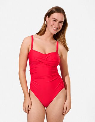 Badeanzug - einfarbig - Pink