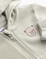 Sweatvest - Wafelstructuur - lichtgroen