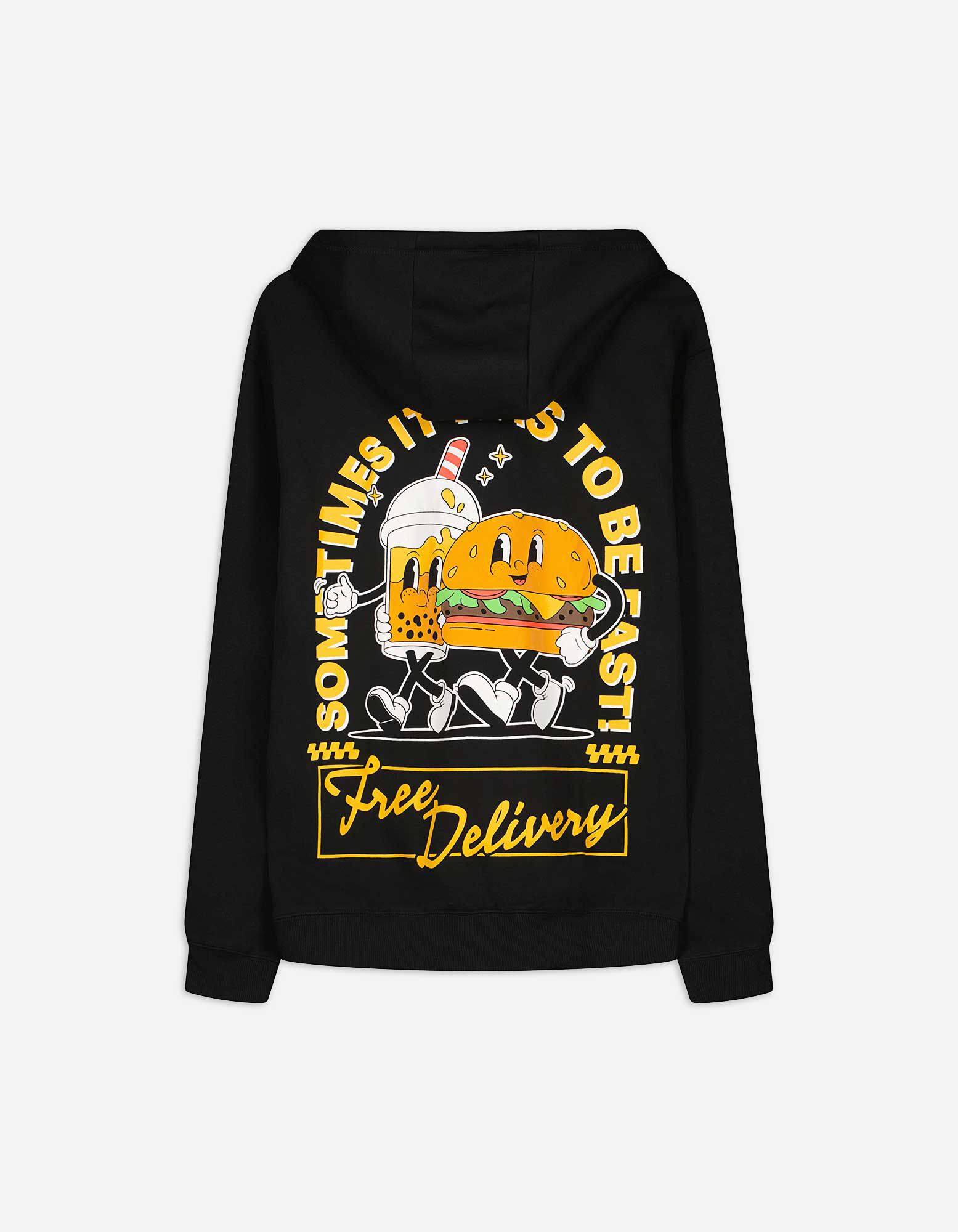 Hoodie - Rückenprint - schwarz - Takko Fashion
