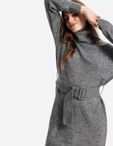 Kötött ruha - Öv - szürke