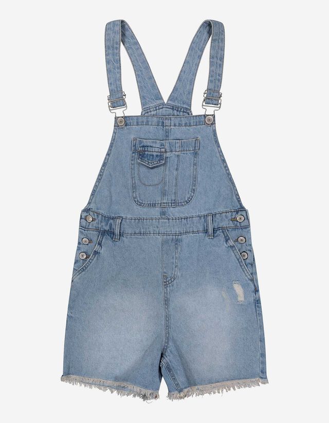 Mädchen Latzshorts - Gerippter Beinabschluss   
