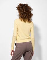 Cardigan - Bandă de nasturi - Galben deschis