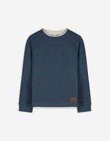 Langarmshirt - Labelpatch - dunkelblau