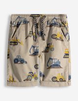 Shorts - Allover-Muster - Beige