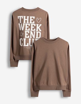 Sweatshirt - Print - braun