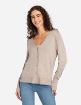 Pletený sveter - LENZING™ ECOVERO™ - bezova