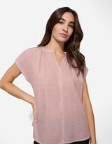 Bluza - V-izrez - tamno-crvena