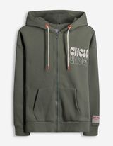 Sweatjacke - Print - grün