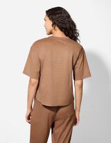 Póló - Bőrhatású - világos barna