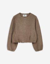 Jacke - Cropped - braun