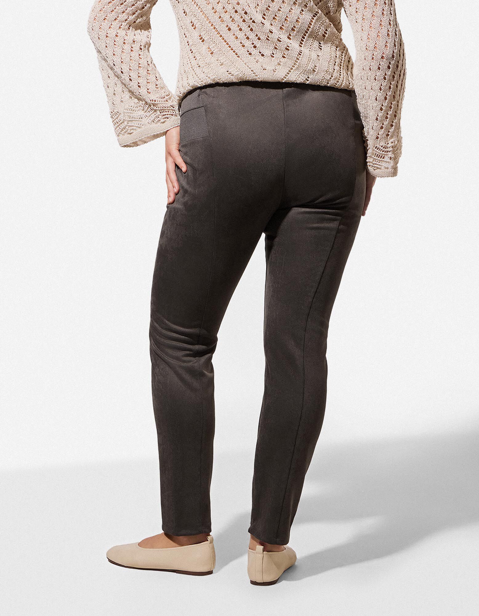 Legging - Imitatie su&egrave;de - grijs
