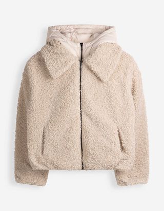 Jacke - Abnehmbare Kapuze - Beige