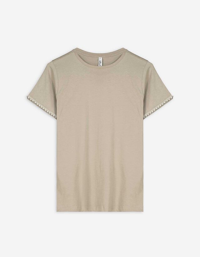 T-Shirt - Zierperlen - hellgrün