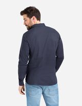 Overhemd - Linnenmix - donkerblauw