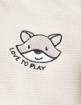 Sweatshirt és nadrág szett - Elszórt nyomott minta - bézs