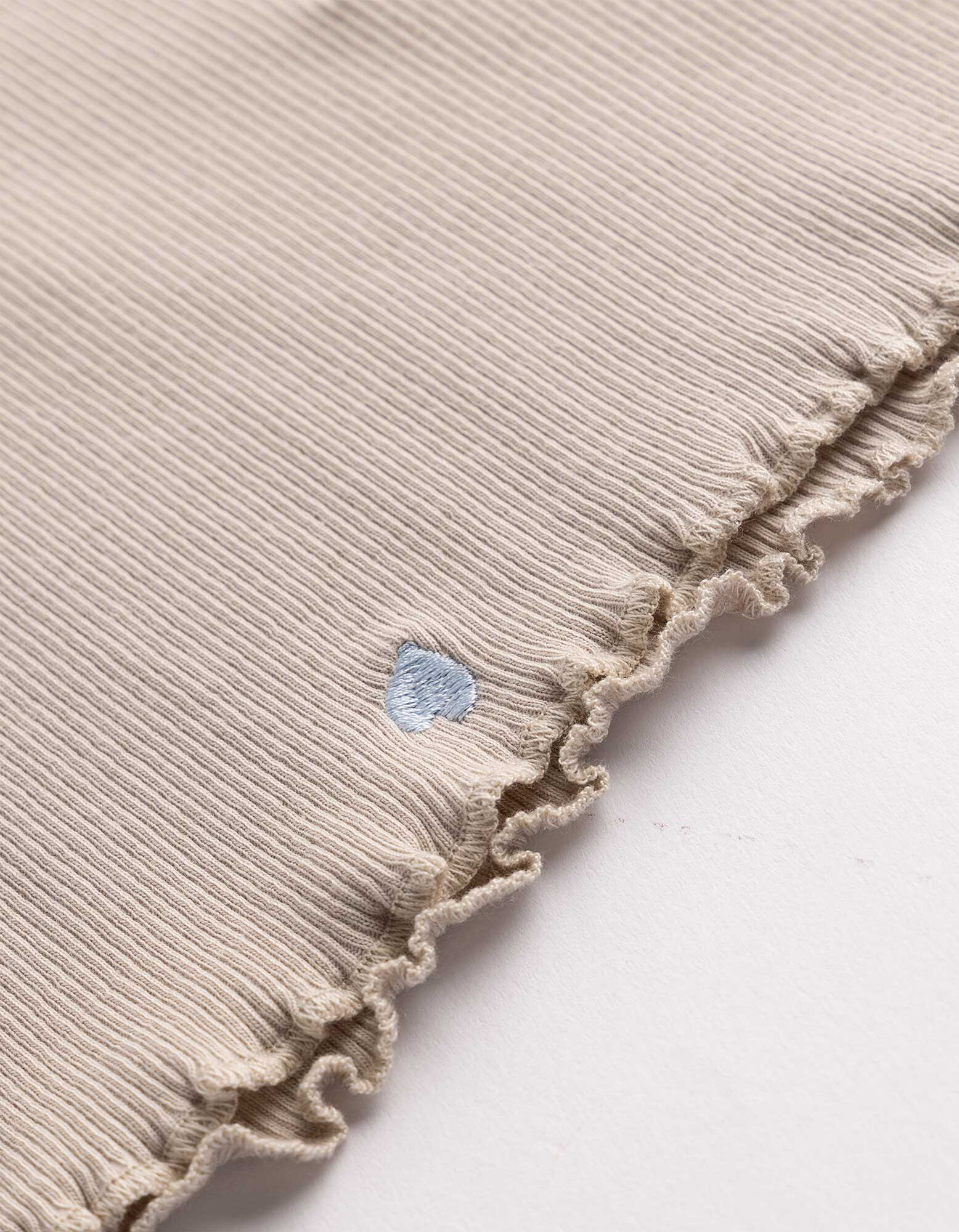 T-Shirt - Stickerei - beige