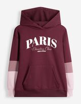 Sweatshirt - Blokmotief - Donkerrood