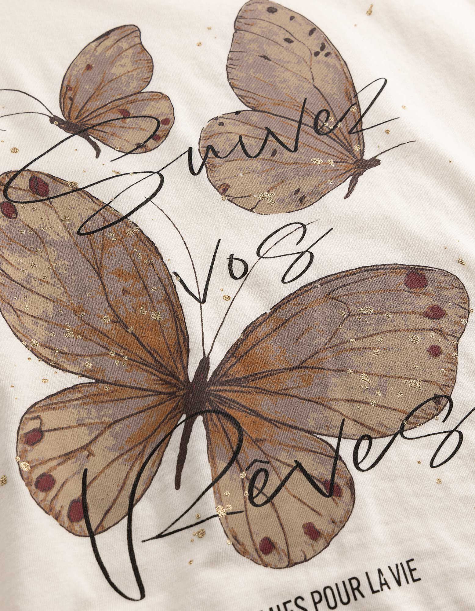 T-Shirt - Glitzerprint - Off-White