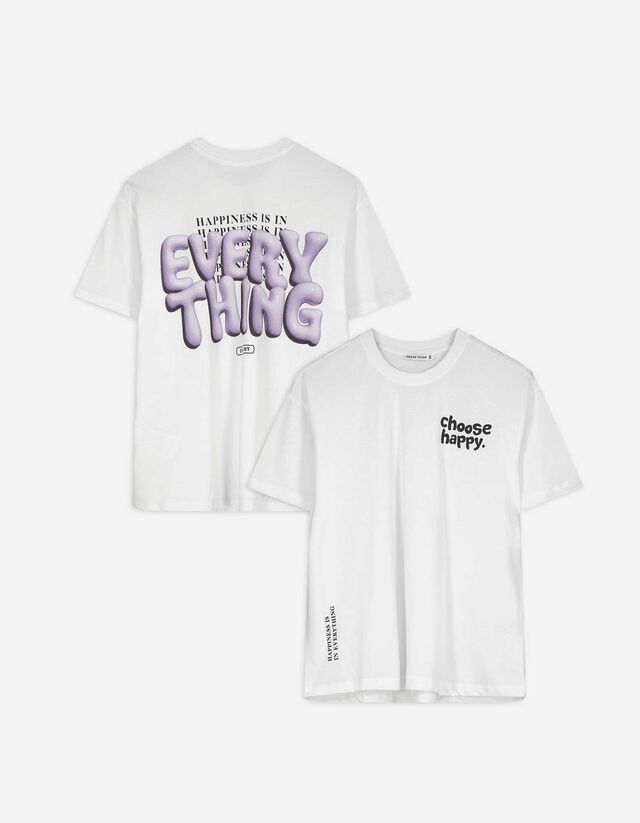 T-Shirt - Rückenprint - weiß