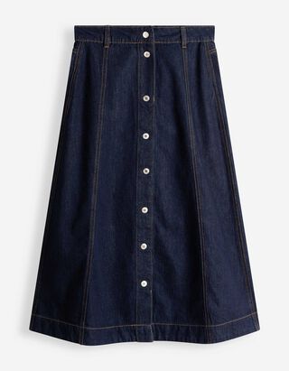 Kolov&aacute; sukně - tmavě modr&yacute; denim - tmave modra