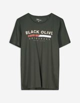 T-shirt - Ronde hals - donkergroen