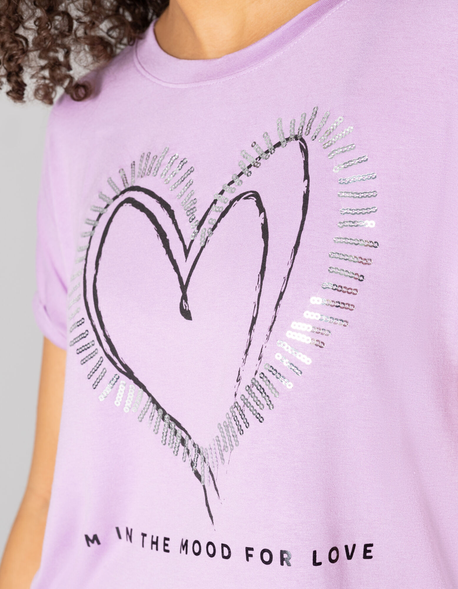 T-shirt - Viscose m&eacute;lang&eacute;e - Lilas