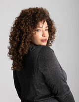 Rochie midi - Top wrap - Negru