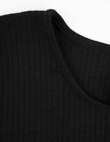 Majica kratkih rukava - Zaobljena ivica - crno