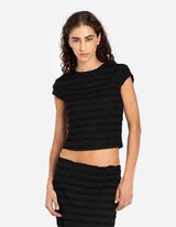 Skr&aacute;ten&eacute; tričko - Ruk&aacute;vy s čiapkou - cierna