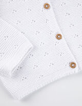 Pletený sveter - Bubi golier - biely